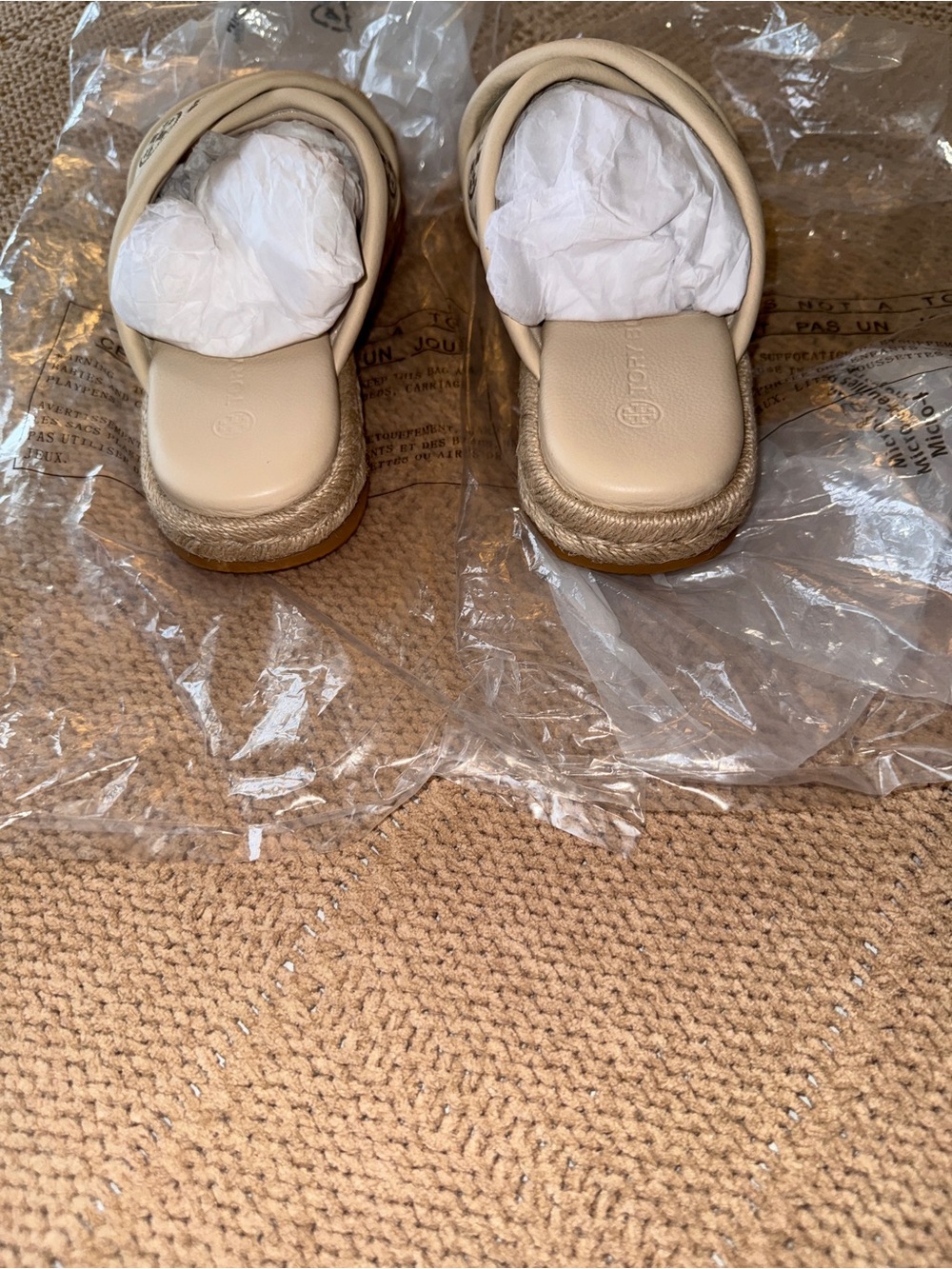 Tory Burch T Monogram Crisscross Espadrille Slide Sandals - Picture 10 of 12
